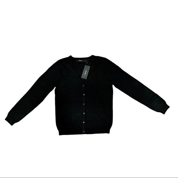 Vero Moda Vmnellie Glory Long Sleeve V-Neck Cardigan in Black - Picture 2 of 8